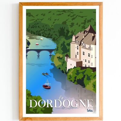 Póster Dordoña - Périgord | Póster minimalista vintage | Póster de viaje | Póster de viaje | Decoración de interiores