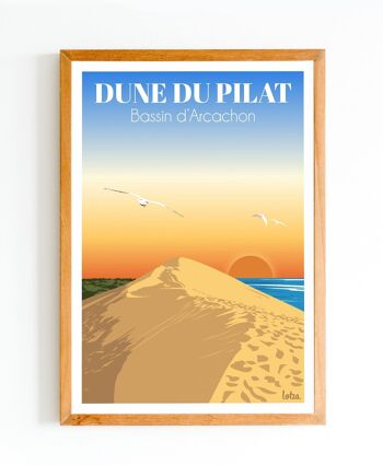 Affiche Dune du Pilat - Bassin d'Arcachon | Poster Vintage Minimaliste | Affiche de Voyage | Travel Poster | Déco intérieure 1