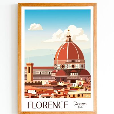 Póster Florencia, Toscana, Italia - | Póster minimalista vintage | Póster de viaje | Póster de viaje | Decoración de interiores