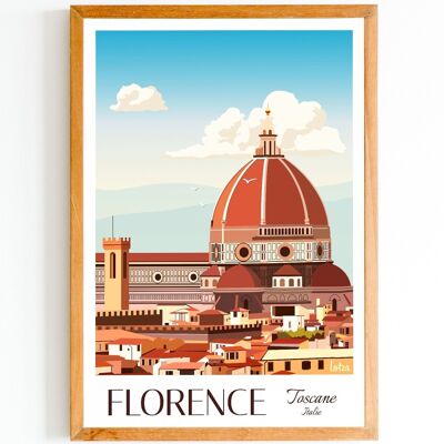 Affiche Florence, Toscane, Italie - | Poster Vintage Minimaliste | Affiche de Voyage | Travel Poster | Déco intérieure