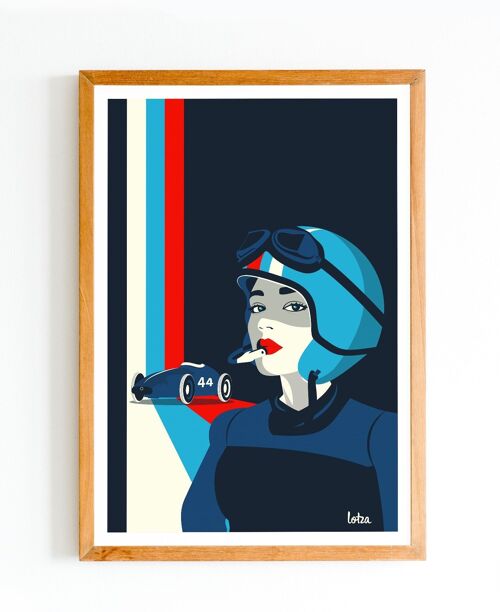 Affiche Formule 1 - Femme - Girl Power | Poster Vintage Minimaliste | Affiche de Voyage | Travel Poster | Déco intérieure