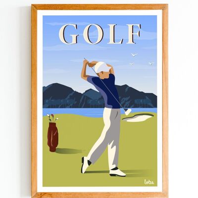 Poster di golf - Sport | Poster vintage minimalista | Poster di viaggio | Poster di viaggio | Decorazione d'interni