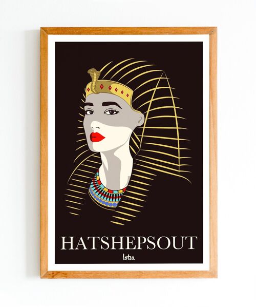 Affiche Hatshepsout - Reine Égyptienne | Poster Vintage Minimaliste | Affiche de Voyage | Travel Poster | Déco intérieure