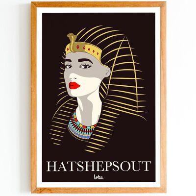 Affiche Hatshepsout - Reine Égyptienne | Poster Vintage Minimaliste | Affiche de Voyage | Travel Poster | Déco intérieure