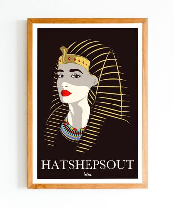 Affiche Hatshepsout - Reine Égyptienne | Poster Vintage Minimaliste | Affiche de Voyage | Travel Poster | Déco intérieure 1