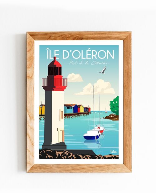 Affiche Île d'Oléron - Charente-Maritime | Poster Vintage Minimaliste | Affiche de Voyage | Travel Poster | Déco intérieure