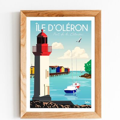 Affiche Île d'Oléron - Charente-Maritime | Poster Vintage Minimaliste | Affiche de Voyage | Travel Poster | Déco intérieure