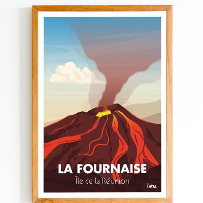 Poster La Réunion - Piton de la Fournaise | Vintage minimalistisches Poster | Reiseposter | Reiseposter | Innenausstattung