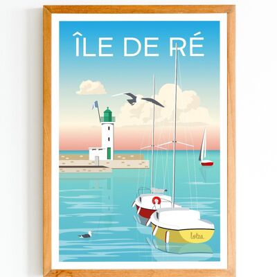 Plakat der Ile de Ré - La Flotte en Ré - Charente-Maritime | Vintage minimalistisches Poster | Reiseposter | Reiseposter | Innenausstattung