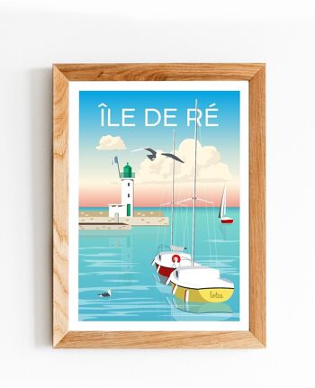 Affiche île de Ré - La Flotte en Ré - Charente-Maritime | Poster Vintage Minimaliste | Affiche de Voyage | Travel Poster | Déco intérieure 2