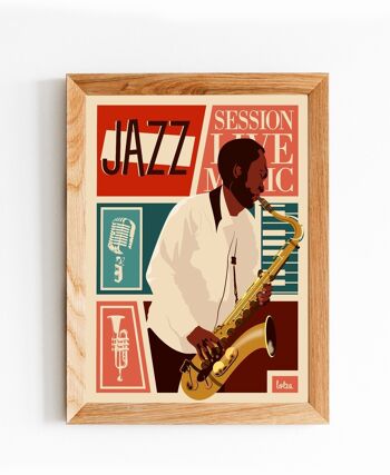 Affiche Jazz - Blues - Saxophoniste | Poster Vintage Minimaliste | Affiche de Voyage | Travel Poster | Déco intérieure 2