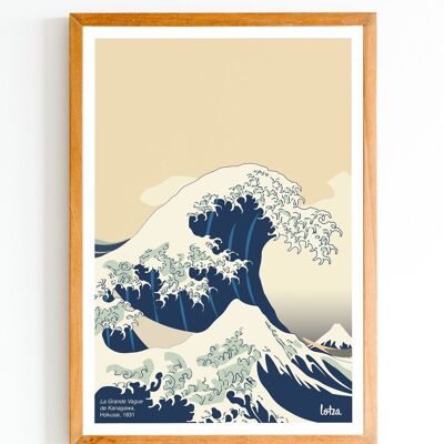 Poster Die große Welle vor Kanagawa - Hokusai | Vintage minimalistisches Poster | Reiseposter | Reiseposter | Innenausstattung