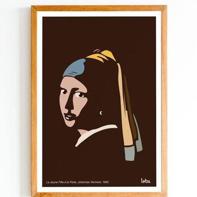 Poster La ragazza con l'orecchino di perla - Vermeer | Poster vintage minimalista | Poster di viaggio | Poster di viaggio | Decorazione d'interni