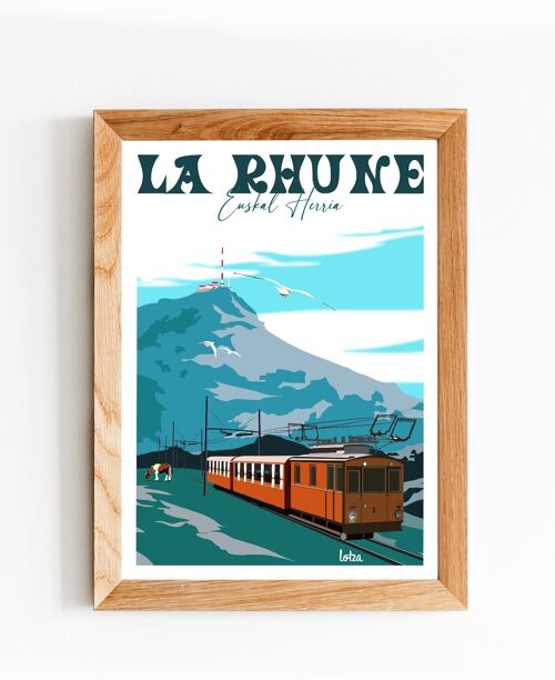 Affiche La Rhune - Pays Basque | Poster Vintage Minimaliste | Affiche de Voyage | Travel Poster | Déco intérieure