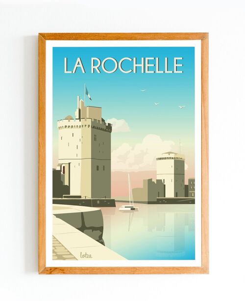 Affiche La Rochelle - Port - Charente-Maritime | Poster Vintage Minimaliste | Affiche de Voyage | Travel Poster | Déco intérieure