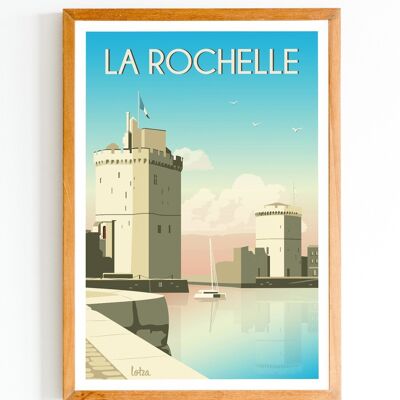 Póster La Rochelle - Puerto - Charente Marítimo | Póster minimalista vintage | Póster de viaje | Póster de viaje | Decoración de interiores
