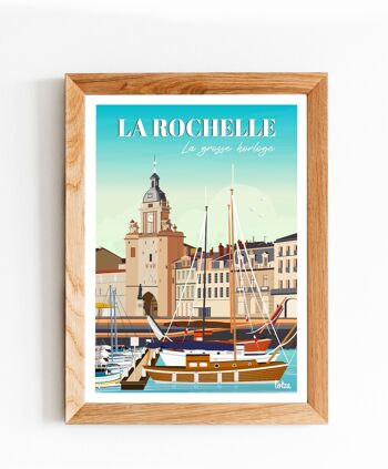 Affiche La Rochelle La Grosse Horloge - Charente-Maritime | Poster Vintage Minimaliste | Affiche de Voyage | Travel Poster | Déco intérieure 2