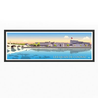 Affiche Quais de Cognac - Charente | Poster Vintage Minimaliste | Affiche de Voyage | Travel Poster | Déco intérieure