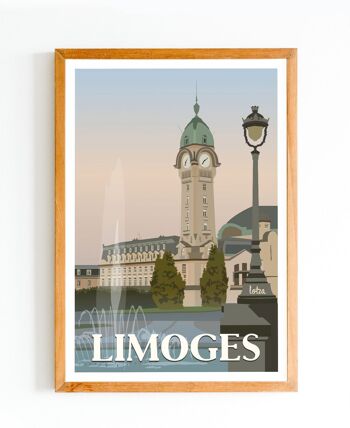 Affiche Limoges - Gare des Bénédictins | Poster Vintage Minimaliste | Affiche de Voyage | Travel Poster | Déco intérieure 1