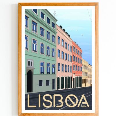 Póster Lisboa, Lisboa, Portugal | Póster minimalista vintage | Póster de viaje | Póster de viaje | Decoración de interiores