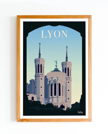 Affiche Lyon - Notre-Dame de Fourvière | Poster Vintage Minimaliste | Affiche de Voyage | Travel Poster | Déco intérieure 1