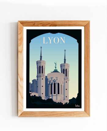 Affiche Lyon - Notre-Dame de Fourvière | Poster Vintage Minimaliste | Affiche de Voyage | Travel Poster | Déco intérieure 2