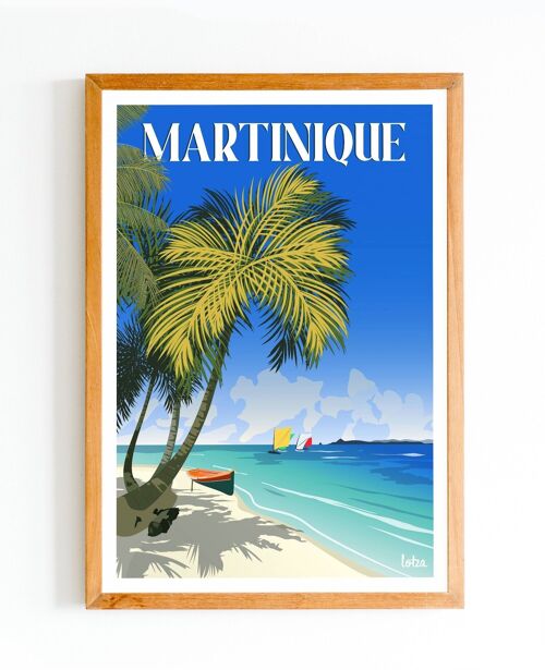 Affiche Martinique - Antilles - Yoles Ronde | Poster Vintage Minimaliste | Affiche de Voyage | Travel Poster | Déco intérieure