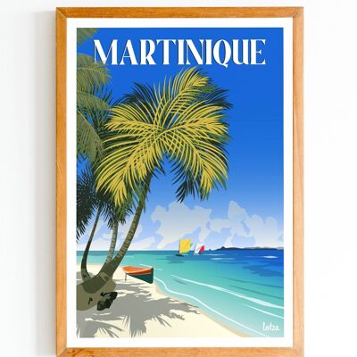 Poster Martinica - Indie Occidentali - Yoles Rotondi | Poster vintage minimalista | Poster di viaggio | Poster di viaggio | Decorazione d'interni