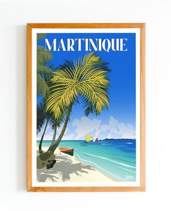 Affiche Martinique - Antilles - Yoles Ronde | Poster Vintage Minimaliste | Affiche de Voyage | Travel Poster | Déco intérieure 1