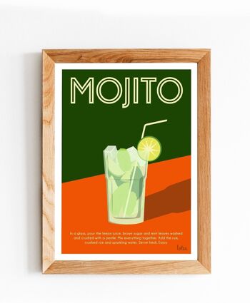 Affiche Mojito - Cocktail | Poster Vintage Minimaliste | Affiche de Voyage | Travel Poster | Déco intérieure 2