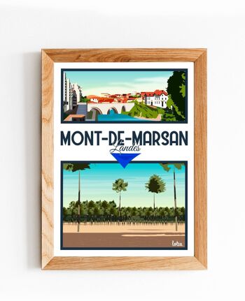 Affiche Mont-de-Marsan - Landes | Poster Vintage Minimaliste | Affiche de Voyage | Travel Poster | Déco intérieure 2
