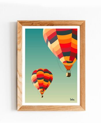 Affiche Montgolfières - Hot Air Balloons - Paysage | Poster Vintage Minimaliste | Affiche de Voyage | Travel Poster | Déco intérieure 2