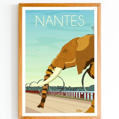 Póster Nantes - Isla de las Máquinas - Elefante - Anillos | Póster minimalista vintage | Póster de viaje | Póster de viaje | Decoración de interiores