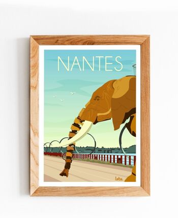 Affiche Nantes - Île aux Machines - Éléphant - Anneaux | Poster Vintage Minimaliste | Affiche de Voyage | Travel Poster | Déco intérieure 2