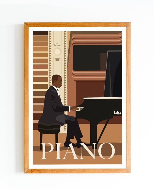 Affiche Piano - Musique | Poster Vintage Minimaliste | Affiche de Voyage | Travel Poster | Déco intérieure