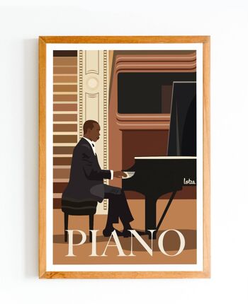 Affiche Piano - Musique | Poster Vintage Minimaliste | Affiche de Voyage | Travel Poster | Déco intérieure 1