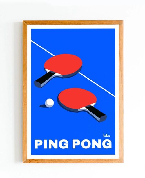 Affiche Ping-Pong, Sport | Poster Vintage Minimaliste | Affiche de Voyage | Travel Poster | Déco intérieure