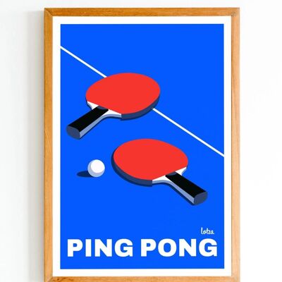 Poster Tischtennis, Sport | Vintage minimalistisches Poster | Reiseposter | Reiseposter | Innenausstattung
