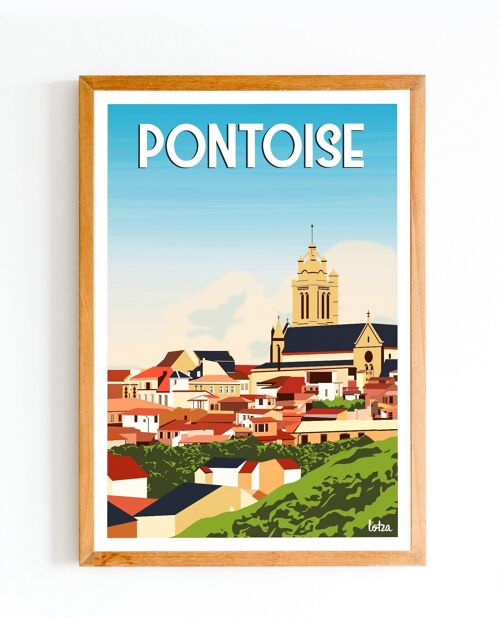 Affiche Pontoise - Île de France | Poster Vintage Minimaliste | Affiche de Voyage | Travel Poster | Déco intérieure