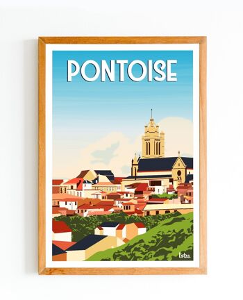 Affiche Pontoise - Île de France | Poster Vintage Minimaliste | Affiche de Voyage | Travel Poster | Déco intérieure 1