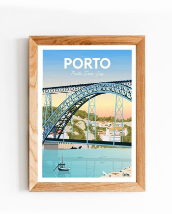 Affiche Porto - Portugal - Pont Dom-Luis | Poster Vintage Minimaliste | Affiche de Voyage | Travel Poster | Déco intérieure 2