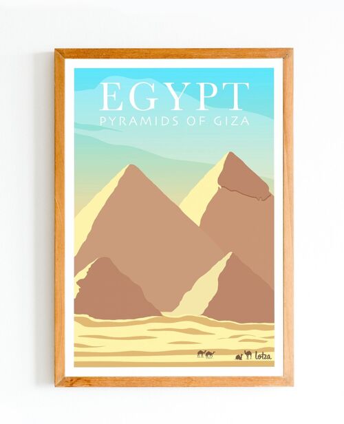 Affiche Pyramids of Giza - Égypte - Pyramides de Gizeh | Poster Vintage Minimaliste | Affiche de Voyage | Travel Poster | Déco intérieure