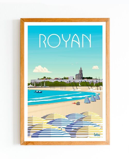 Affiche Royan - Plage - Charente-Maritime | Poster Vintage Minimaliste | Affiche de Voyage | Travel Poster | Déco intérieure