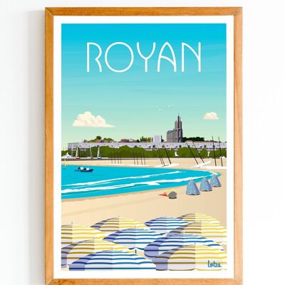 Póster Royan - Playa - Charente Marítimo | Póster minimalista vintage | Póster de viaje | Póster de viaje | Decoración de interiores