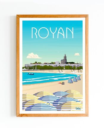 Affiche Royan - Plage - Charente-Maritime | Poster Vintage Minimaliste | Affiche de Voyage | Travel Poster | Déco intérieure 1