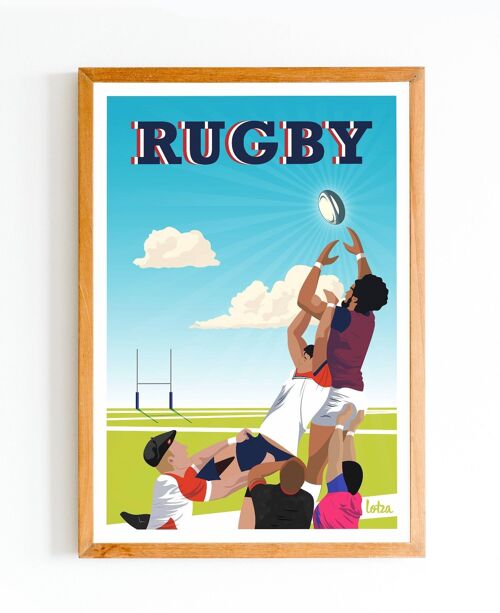 Affiche Rugby - UCS - UBB - BO - Stade Français - Lour - | Poster Vintage Minimaliste | Affiche de Voyage | Travel Poster | Déco intérieure