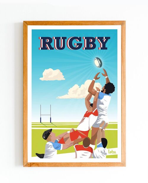 Affiche Rugby Basque Aviron Bayonnais Biarritz Olympique | Poster Vintage Minimaliste | Affiche de Voyage | Travel Poster | Déco intérieure