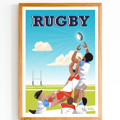 Affiche Rugby Basque Aviron Bayonnais Biarritz Olympique | Poster Vintage Minimaliste | Affiche de Voyage | Travel Poster | Déco intérieure