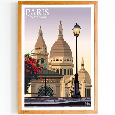Affiche Sacré-Coeur - Paris - Montmartre | Poster Vintage Minimaliste | Affiche de Voyage | Travel Poster | Déco intérieure
