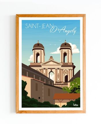 Affiche Saint-Jean d'Angely - Abbaye - Charente-Maritime | Poster Vintage Minimaliste | Affiche de Voyage | Travel Poster | Déco intérieure 1